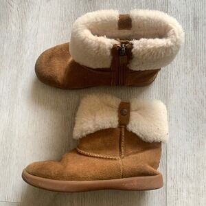 UGG Toddler Girls' Ramona Boots Chestnut Suede Shearling Size 12